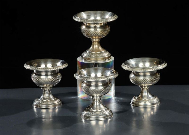 Quattro salierine in argento  - Auction OnLine Auction 02-2012 - Cambi Casa d'Aste