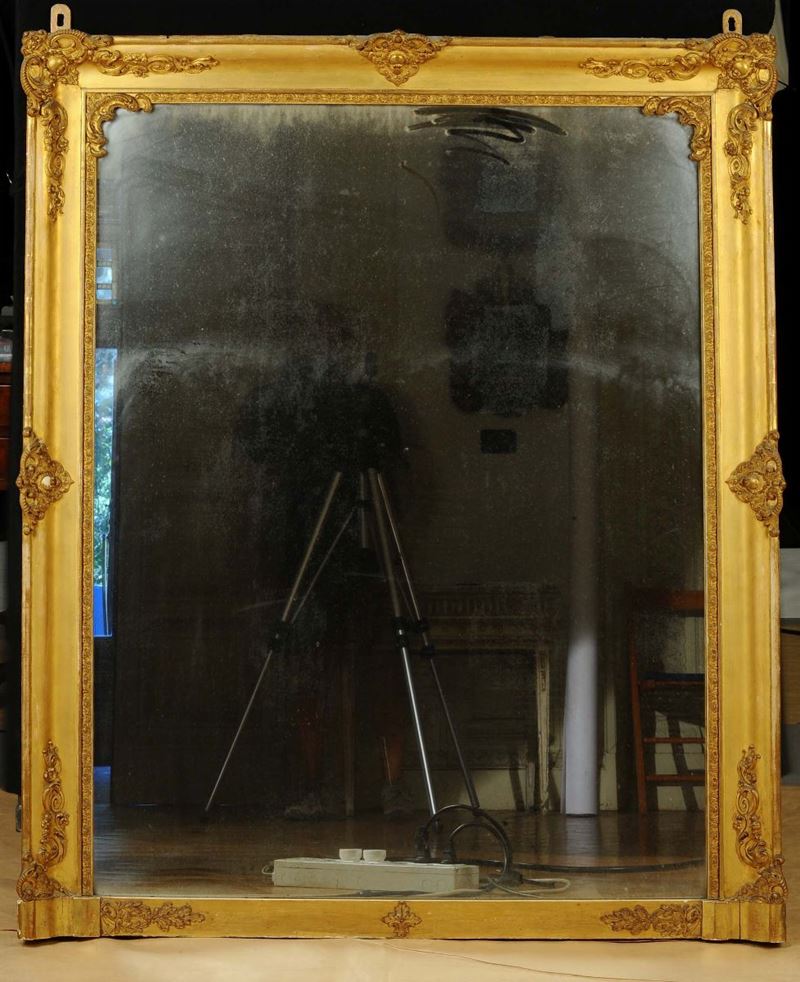 Caminiera Luigi Filippo in legno dorato, XIX secolo  - Asta Antiquariato, Argenti e Dipinti Antichi - Cambi Casa d'Aste