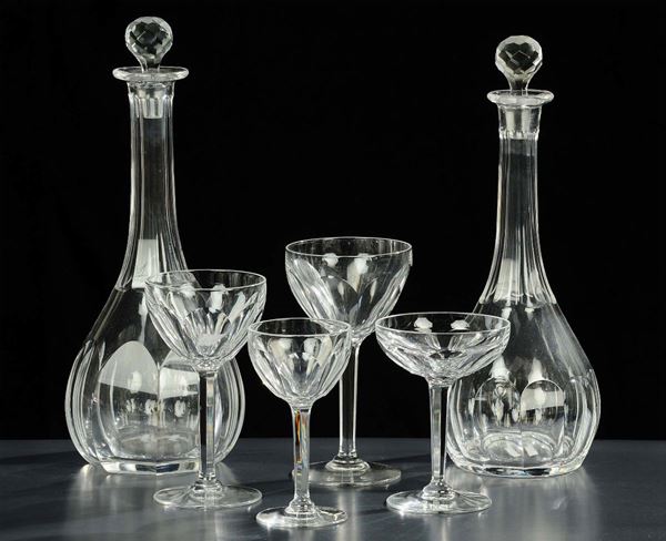 Servizio di bicchieri in cristallo da dodici