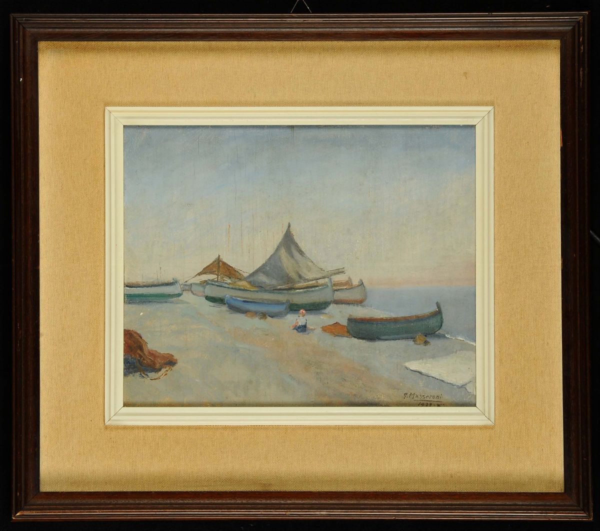Giulio Masseroni (1900-1980)vele a Prà, 1932 il Ponte di Carico a Prà, 1932