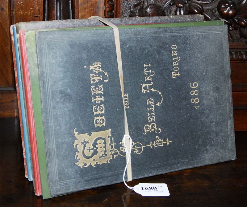 Otto album della Societˆ Promotrice di Torino, XIX secolo  - Asta Antiquariato, Argenti e Dipinti Antichi - Cambi Casa d'Aste