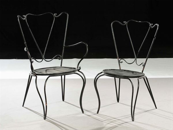 Sedia e poltroncina in ferro battuto