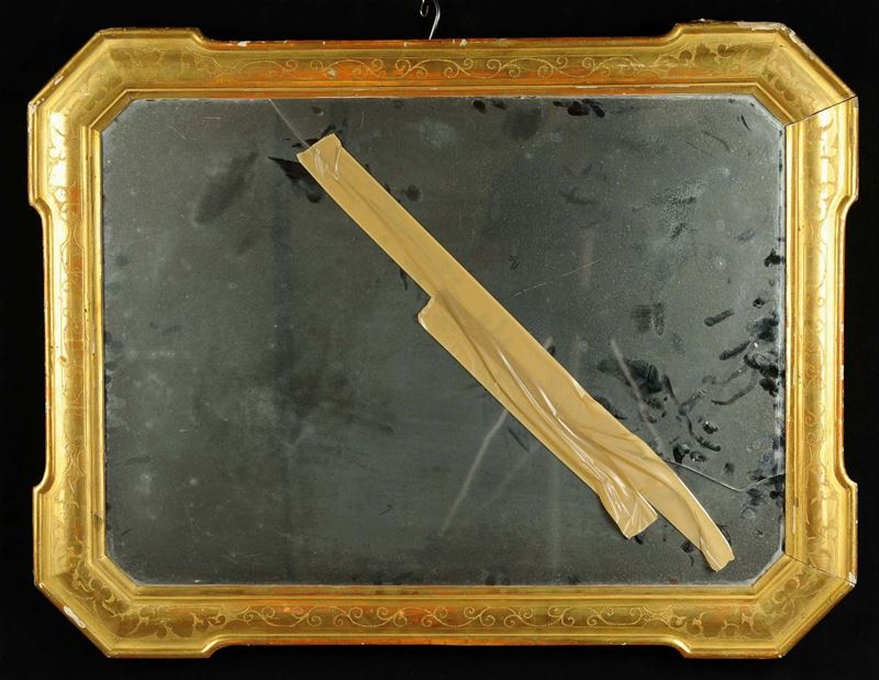 Cornice umbertina a vassoio in legno dorato, XIX secolo  - Asta Antiquariato, Argenti e Dipinti Antichi - Cambi Casa d'Aste