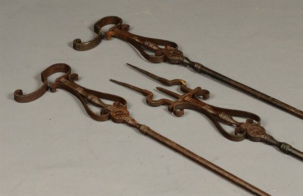 Tre ferri da camino, Brescia metˆ XVI secolo