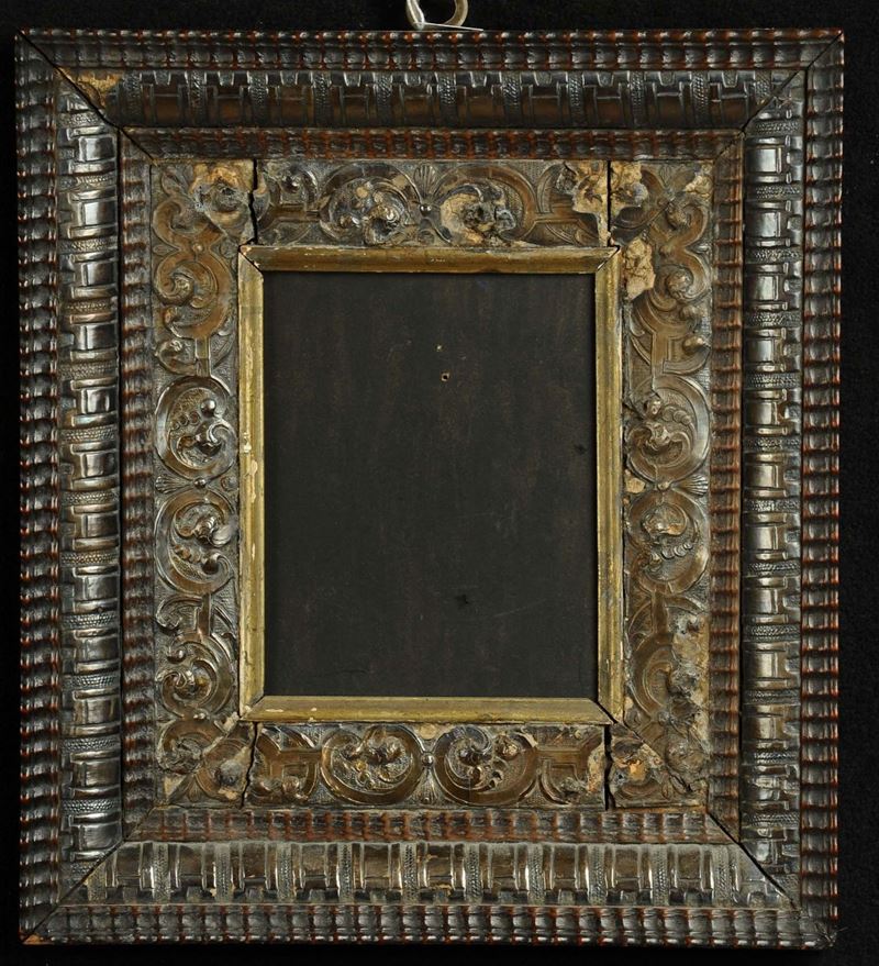 Cornice in legno e argento sbalzato e cesellato, XVIII secolo  - Auction Antiquariato, Argenti e Dipinti Antichi - Cambi Casa d'Aste