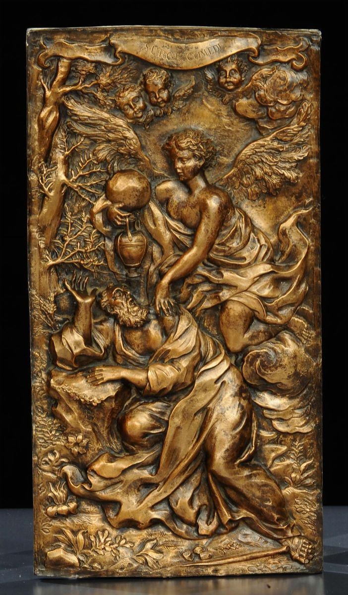 Placca in bronzo dorato, Firenze inizi XVIII secolo  - Asta Antiquariato, Argenti e Dipinti Antichi - Cambi Casa d'Aste