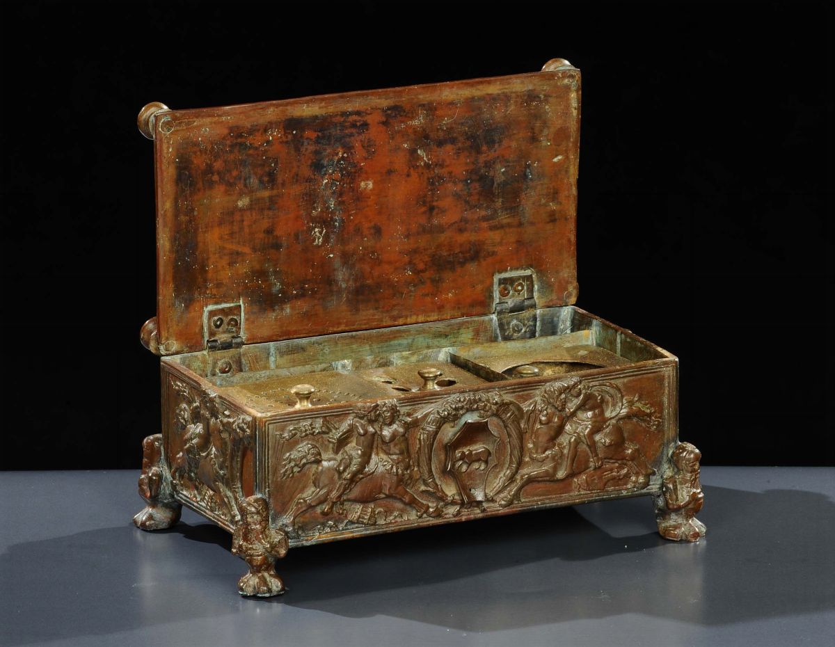 Scatola Calamaio in Bronzo, Padova XVIII Secolo
