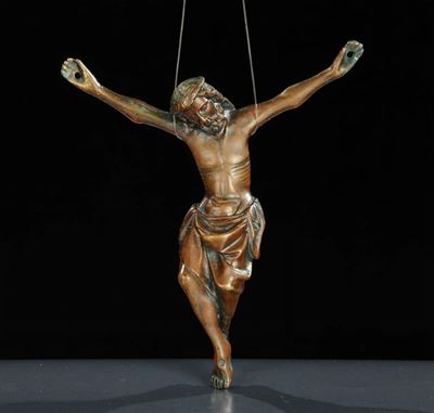 Cristo in Bronzo con Tracce di Doratura, XVII Secolo