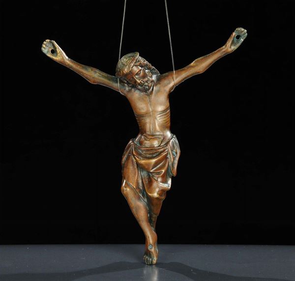 Cristo in bronzo con tracce di doratura, XVII secolo