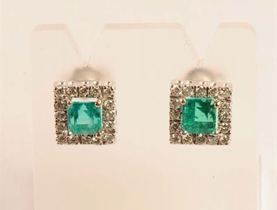 Orecchini con Smeraldi e Diamanti