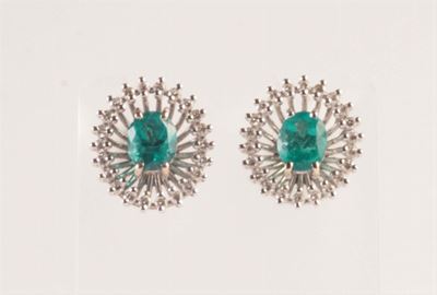 Orecchini con Smeraldi e Diamanti