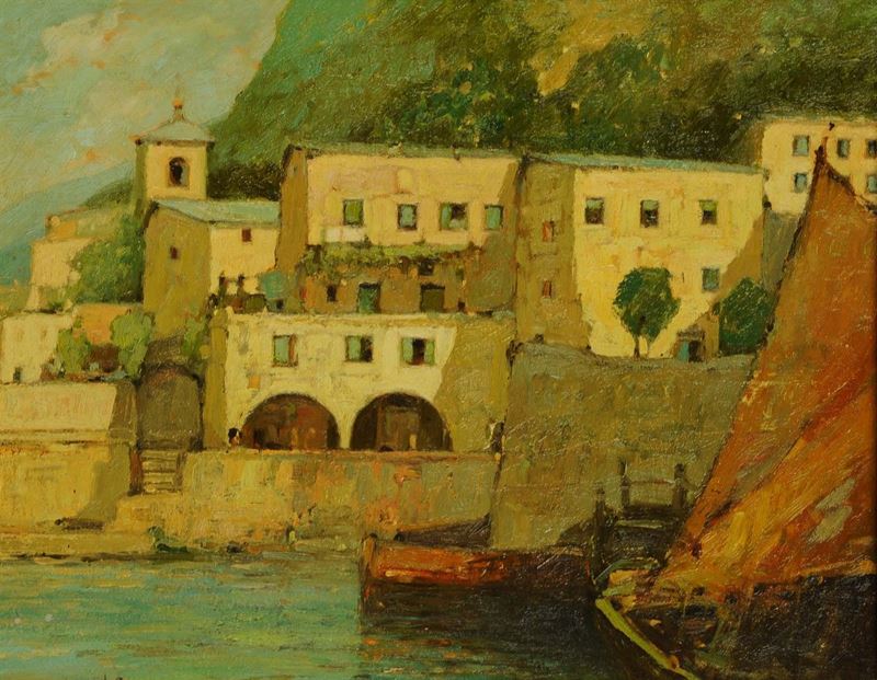 Mario Grimaldi (1927-1997) Scorcio marinaro (Genova)  - Asta Antiquariato, Argenti e Dipinti Antichi - Cambi Casa d'Aste