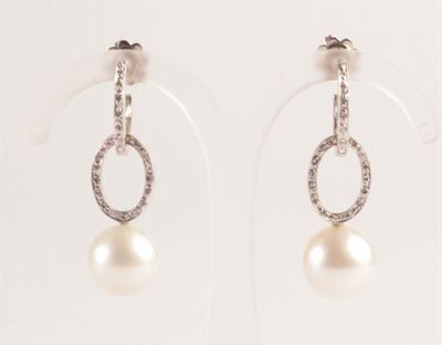 Orecchini con Diamanti e Perle Australia