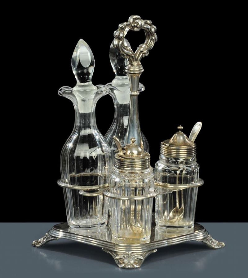 Menagere in argento composto da quattro pezzi, bolli Torino XIX secolo  - Asta Antiquariato, Argenti e Dipinti Antichi - Cambi Casa d'Aste