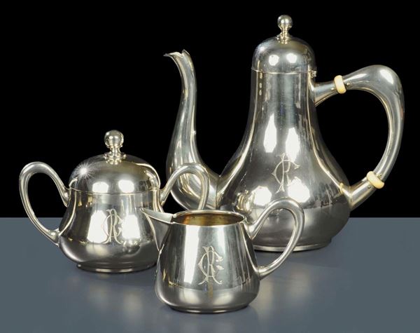 Servizio da te in argento, XIX secolo