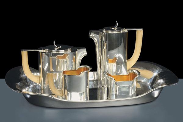 Servizio da te e caff in argento, Cesa anni '40/'50, gr. 3925