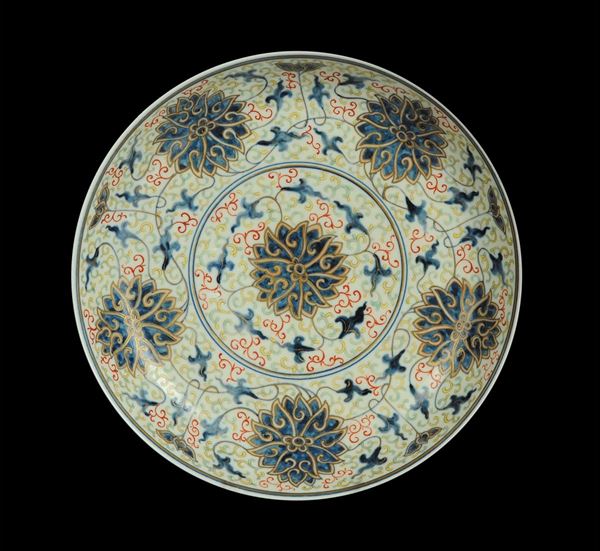 Piatto in porcellana, Famiglia Rosa, Cina dinastia Qing