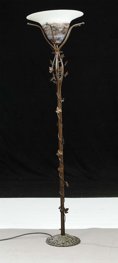 Lampada in Bronzo Brunito, Francia XX Secolo