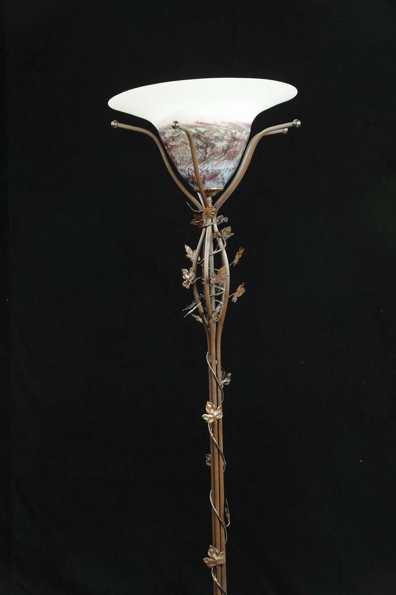 Lampada in Bronzo Brunito, Francia XX Secolo