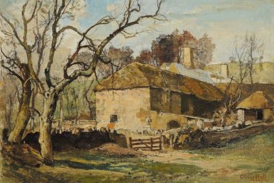 Oliver Hall (1869-1957)paesaggio Raffigurante Waddon Manor nel Dorset