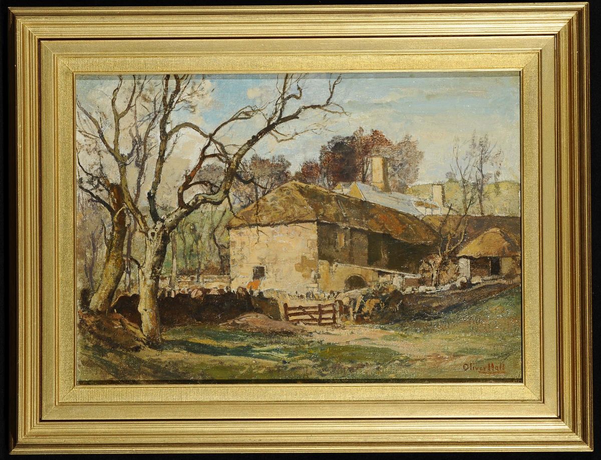 Oliver Hall (1869-1957)paesaggio Raffigurante Waddon Manor nel Dorset