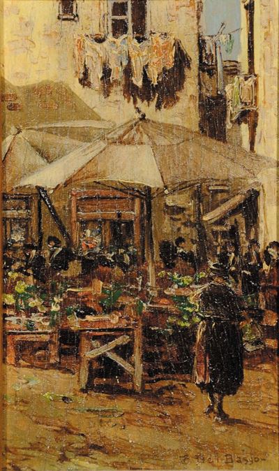 Fernando del Basso (1897-1971)scene di Mercato