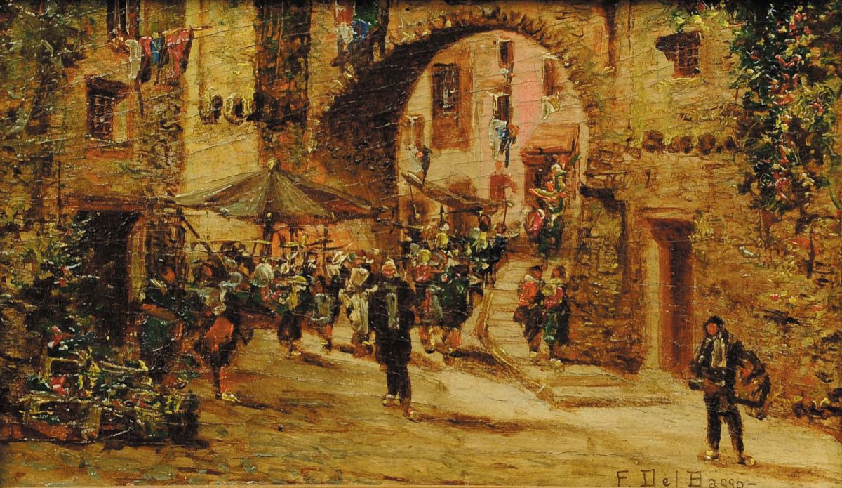 Fernando del Basso (1897-1971)scene di Mercato
