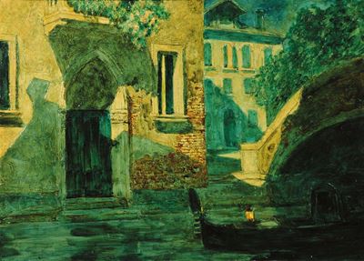 Rodolfo Paoletti (1866-1930)gondola sul Canal Grande a Venezia