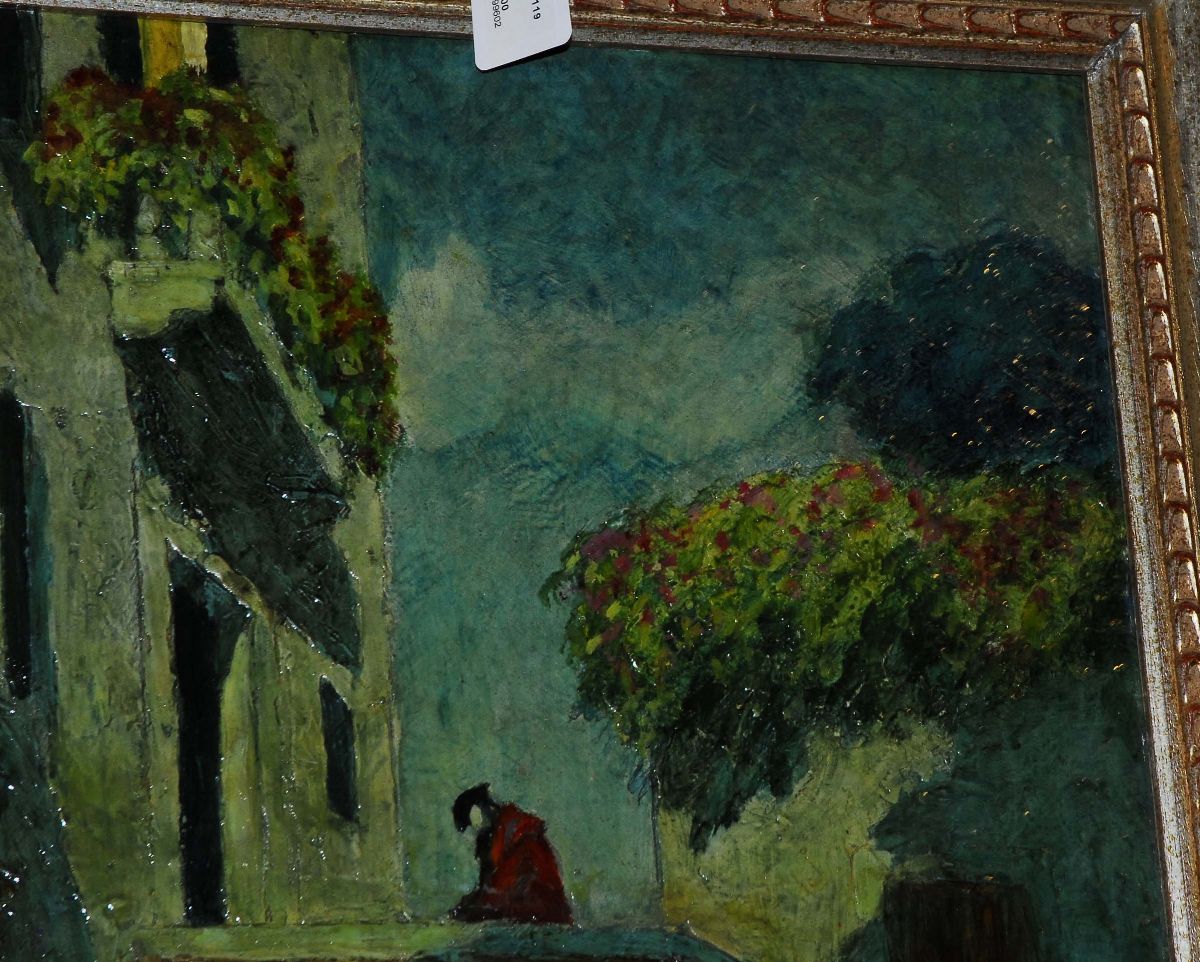 Rodolfo Paoletti (1866-1930)veduta Veneziana con Maschere su Ponte