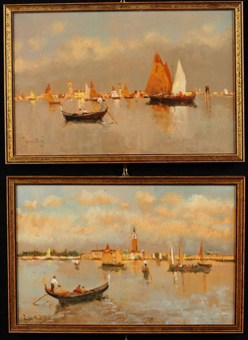 Enrico Frattini (1890-1968) Laguna di Venezia  Laguna di Venezia  - Asta Dipinti del XIX e XX secolo - II - Cambi Casa d'Aste