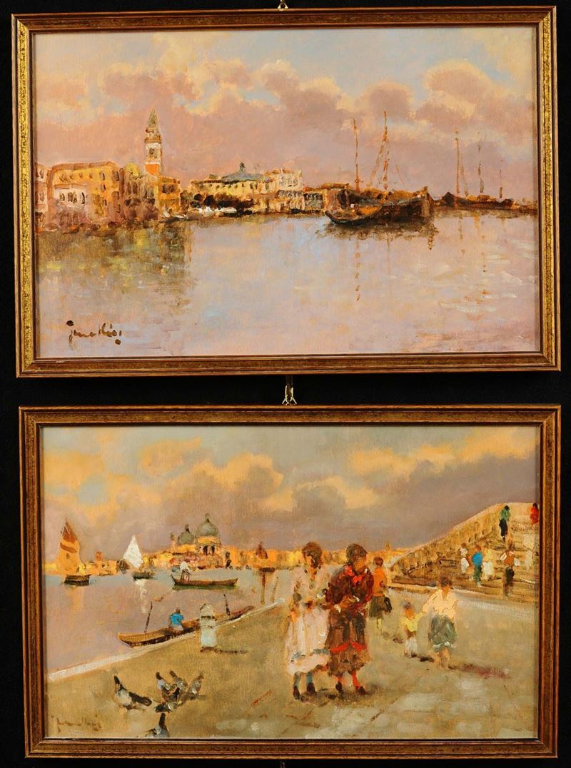 Enrico Frattini (1890-1968) Riva degli Schiavoni Bacini di San Marco  - Auction 19th and 20th century paintings - II - Cambi Casa d'Aste