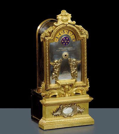 Orologio Notturno in Bronzo Dorato, Italia Fine XIX Secolo