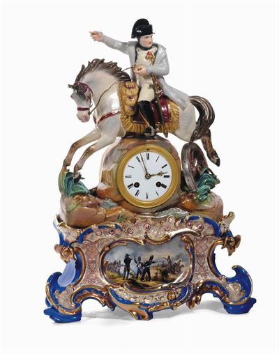 Orologio in Porcellana Policroma, Francia Manifattura di Jacob Petite, XIX Secolo