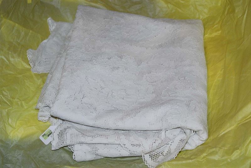 Copriletto ricamo interamente sfilato ÒSiciliaÓ 1940  - Asta Antiquariato, Argenti e Dipinti Antichi - Cambi Casa d'Aste