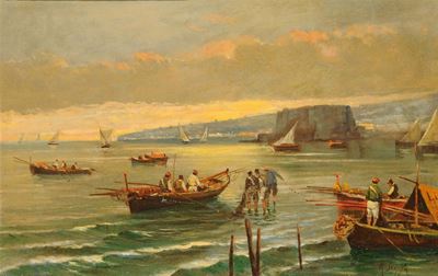 Raimondo Scoppa (1820-1890)golfo di Napoli