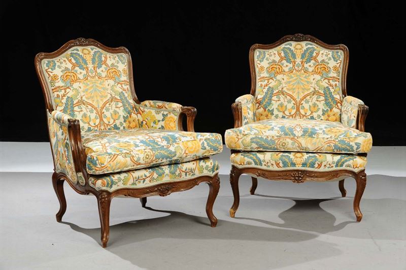 Coppia di poltrone in stile Luigi XV  - Asta Antiquariato, Argenti e Dipinti Antichi - Cambi Casa d'Aste