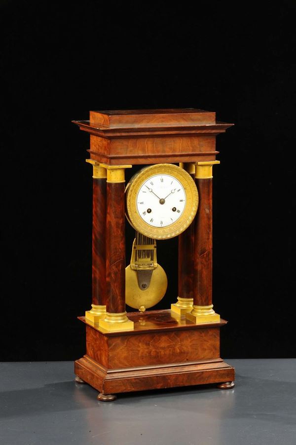 Orologio Impero a tempietto, Berthoud a Paris, XIX secolo