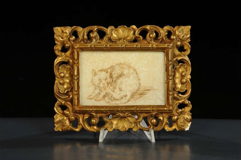 Anonimo del XVIII secolo Gatto  - Asta Antiquariato, Argenti e Dipinti Antichi - Cambi Casa d'Aste