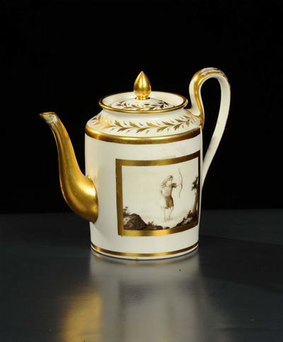 Teiera in Porcellana Bianca, Francia XIX Secolo