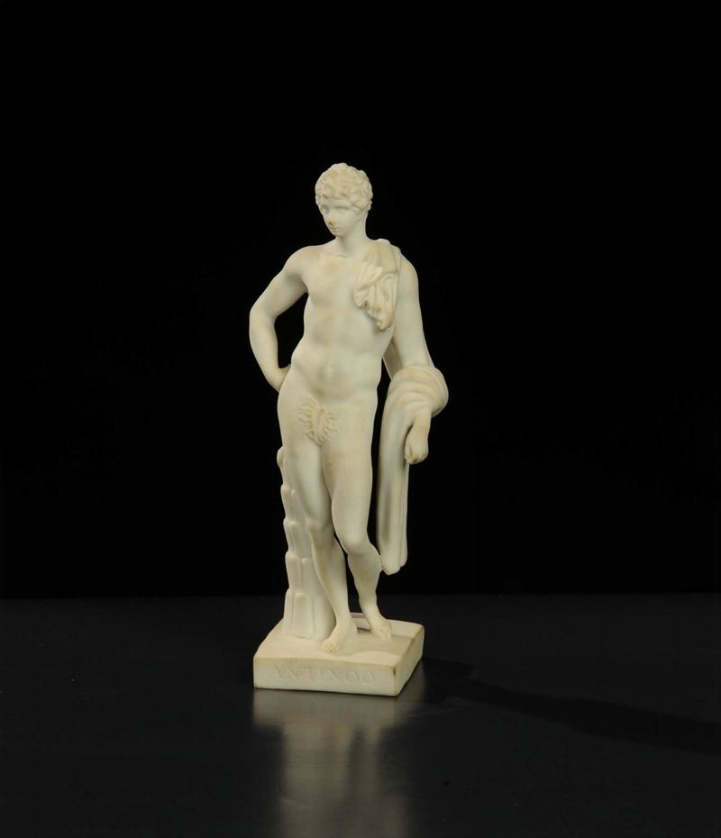 Scultura in biscuit raffigurante Antinoo, Napoli XVIII-XIX secolo  - Asta Antiquariato, Argenti e Dipinti Antichi - Cambi Casa d'Aste
