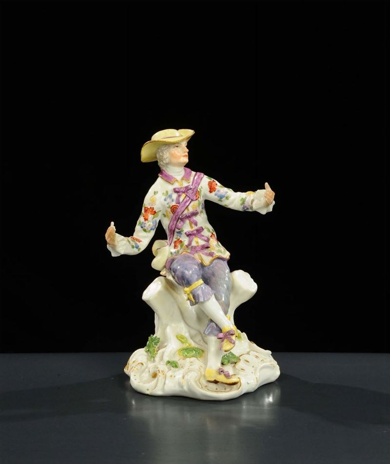 Figura di giovane in porcellana di Meissen, XIX secolo  - Auction Antiquariato, Argenti e Dipinti Antichi - Cambi Casa d'Aste