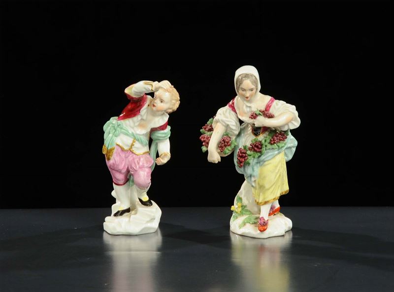 Coppia di contadini in porcellana, Samson XIX secolo  - Auction Antiquariato, Argenti e Dipinti Antichi - Cambi Casa d'Aste