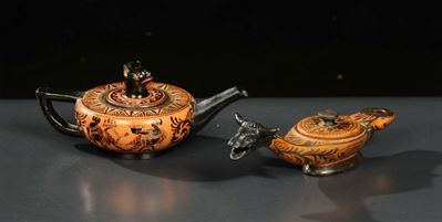 Due Teiere Basse Tipo Giustiniani, XIX Secolo