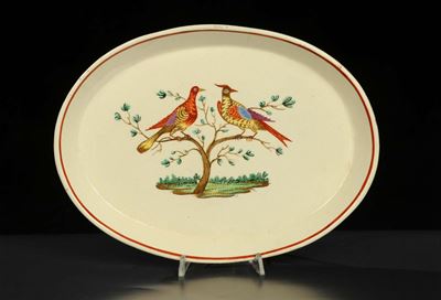 Piatto Ovale in Maiolica Tipo Giustiniani XIX Secolo