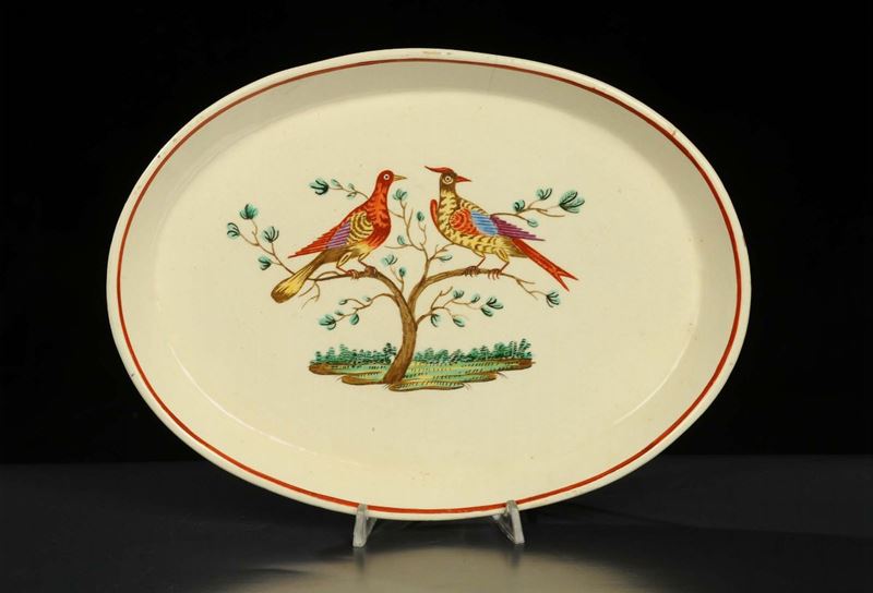 Piatto ovale in maiolica tipo Giustiniani XIX secolo  - Asta Antiquariato, Argenti e Dipinti Antichi - Cambi Casa d'Aste