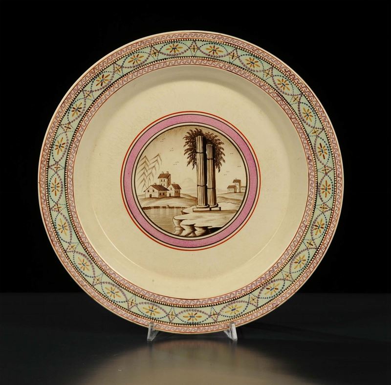 Piatto in ceramica tipo Giustiniani, XIX secolo  - Auction Antiquariato, Argenti e Dipinti Antichi - Cambi Casa d'Aste