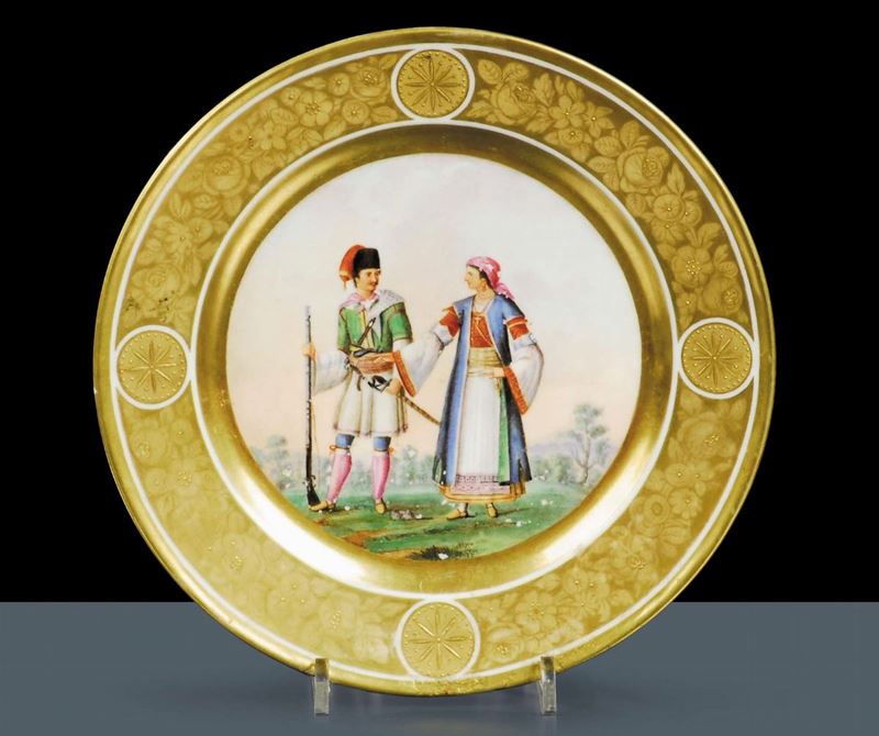 Piatto in porcellana, Napoli XIX secolo  - Auction Antiquariato, Argenti e Dipinti Antichi - Cambi Casa d'Aste