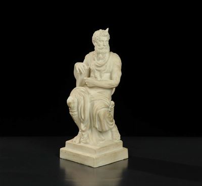 Statuina in Biscuit Raffigurante con Mos, XIX Secolo