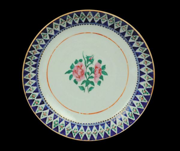 Grande piatto in porcellana, XIX secolo