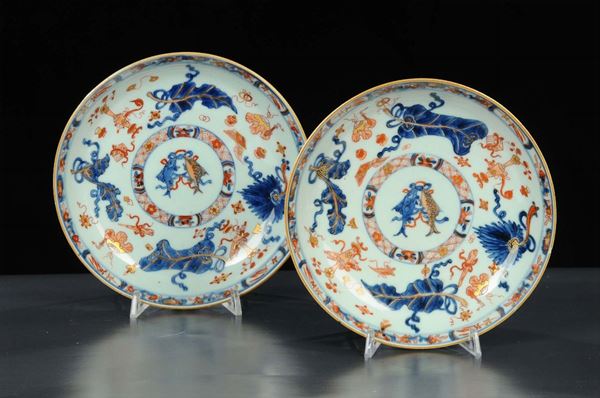 Coppia di piatti in porcellana, Cina